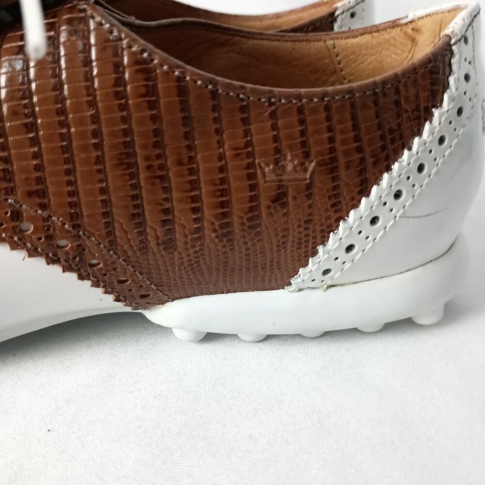 Peter Millar Brown and White Leather Driving Shoes - Picture 3 of 11
